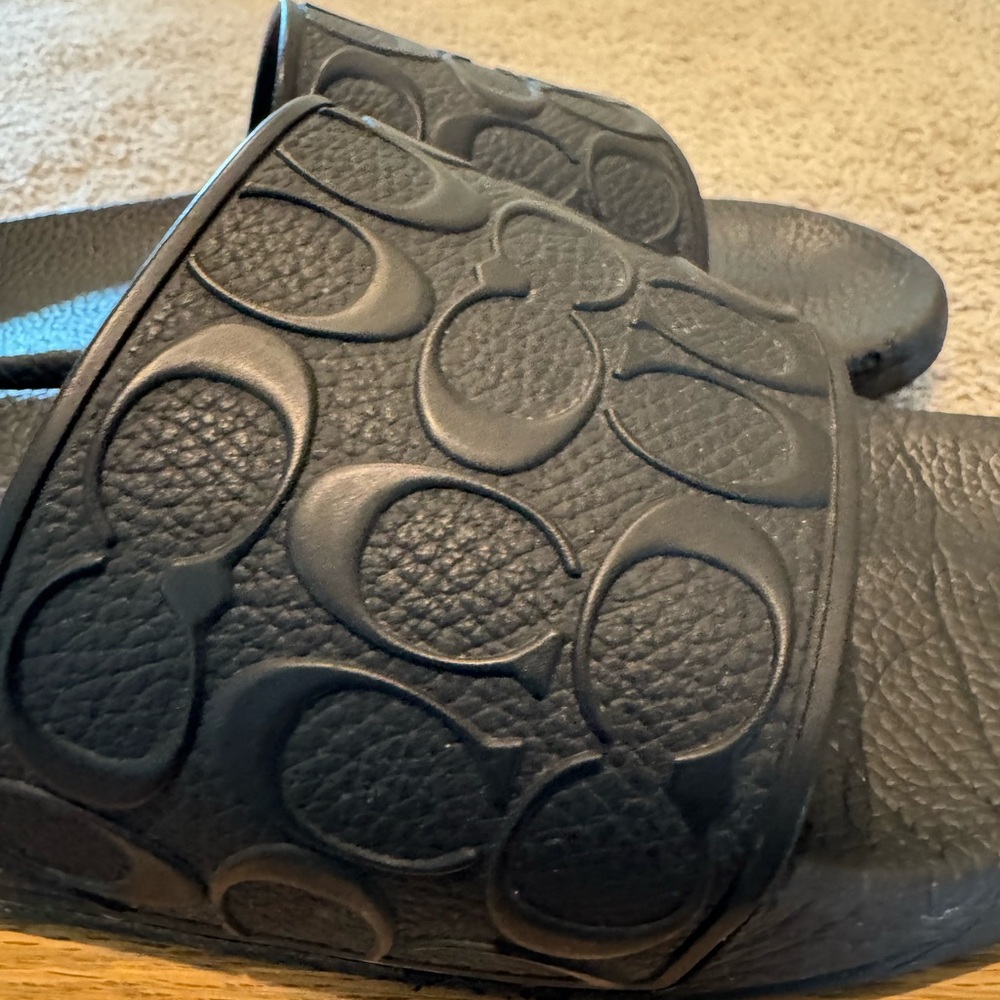 Coach Black Slide Sandals - Picture 2 of 5